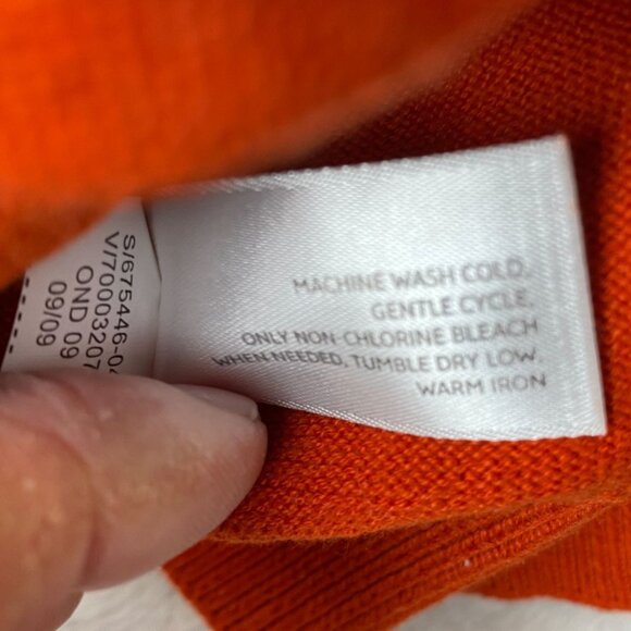 Old Navy Mens Sweater Large Pullover V-Neck Cotton Blend Orange V-Neck Knit - Picture 6 of 9